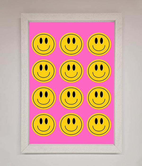 Acid Smile Faces Framed Poster - Zestio
