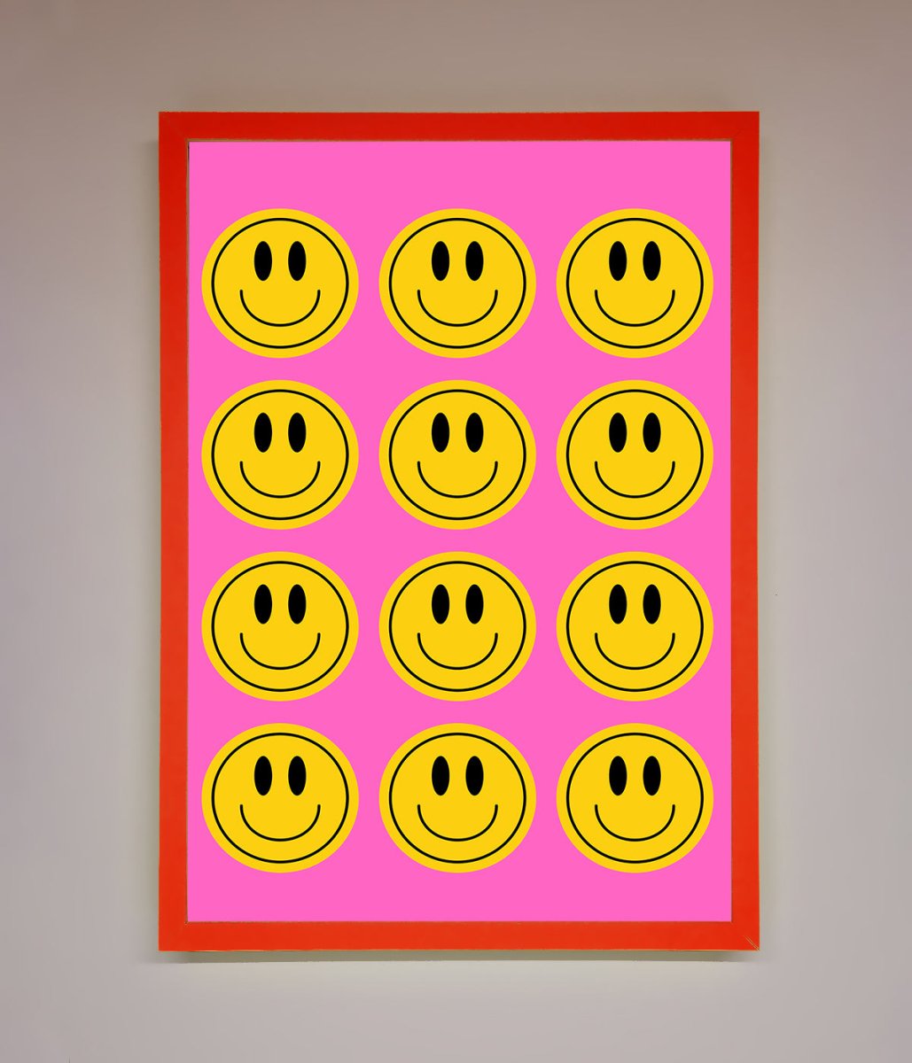 Acid Smile Faces Framed Poster - Zestio