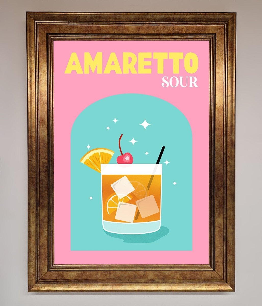Amaretto Sour Cocktail Framed Wall Art - Zestio