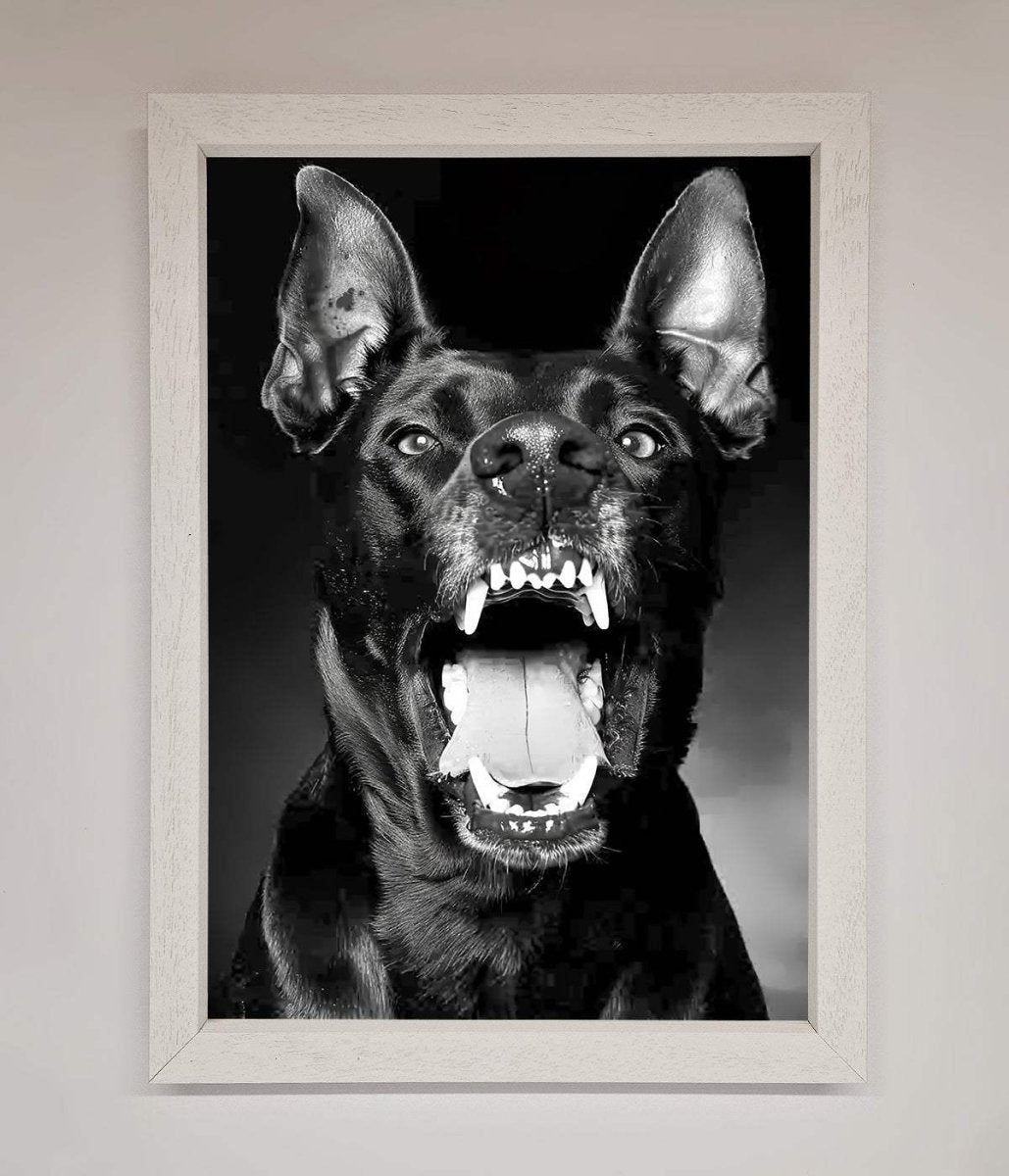 Angry Doberman Dog Framed Wall Art - Zestio