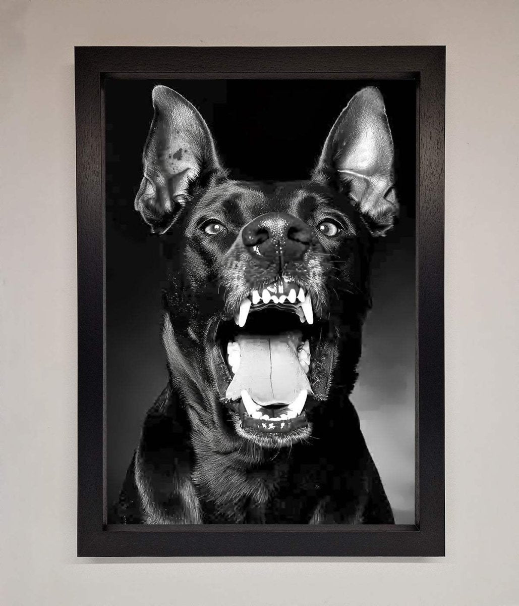 Angry Doberman Dog Framed Wall Art - Zestio