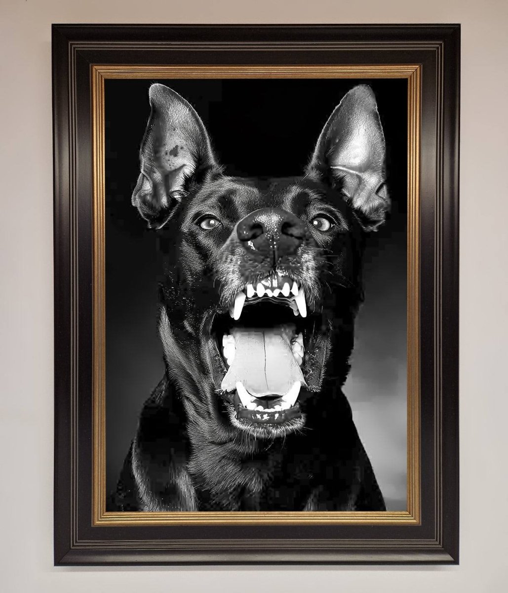 Angry Doberman Dog Framed Wall Art - Zestio