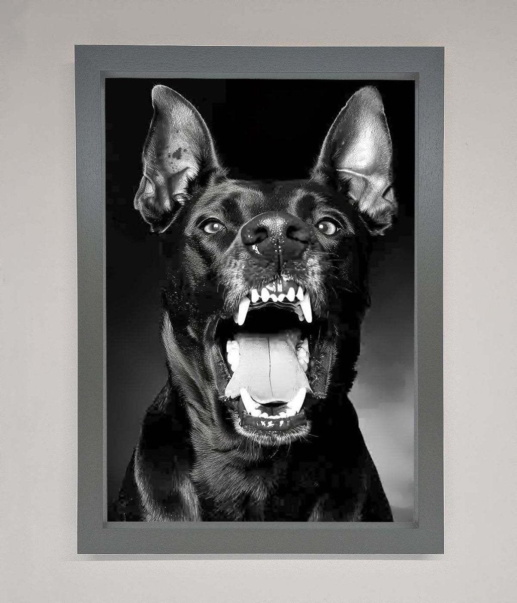 Angry Doberman Dog Framed Wall Art - Zestio