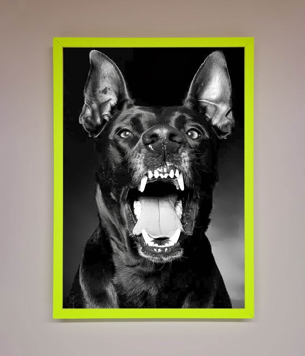 Angry Doberman Dog Framed Wall Art - Zestio