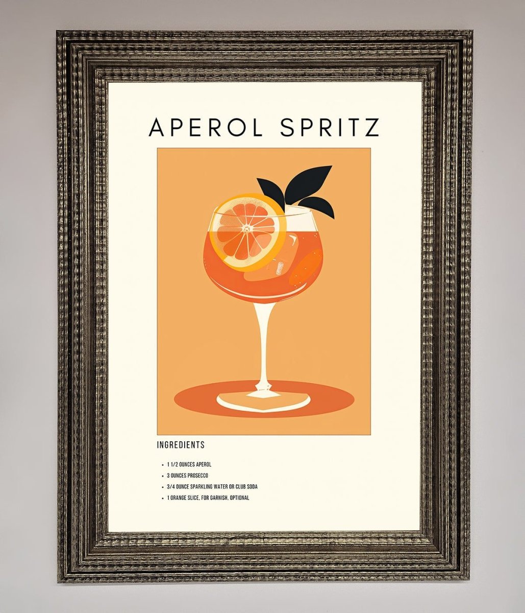 Aperol Spritz Cocktail Framed Print - Zestio