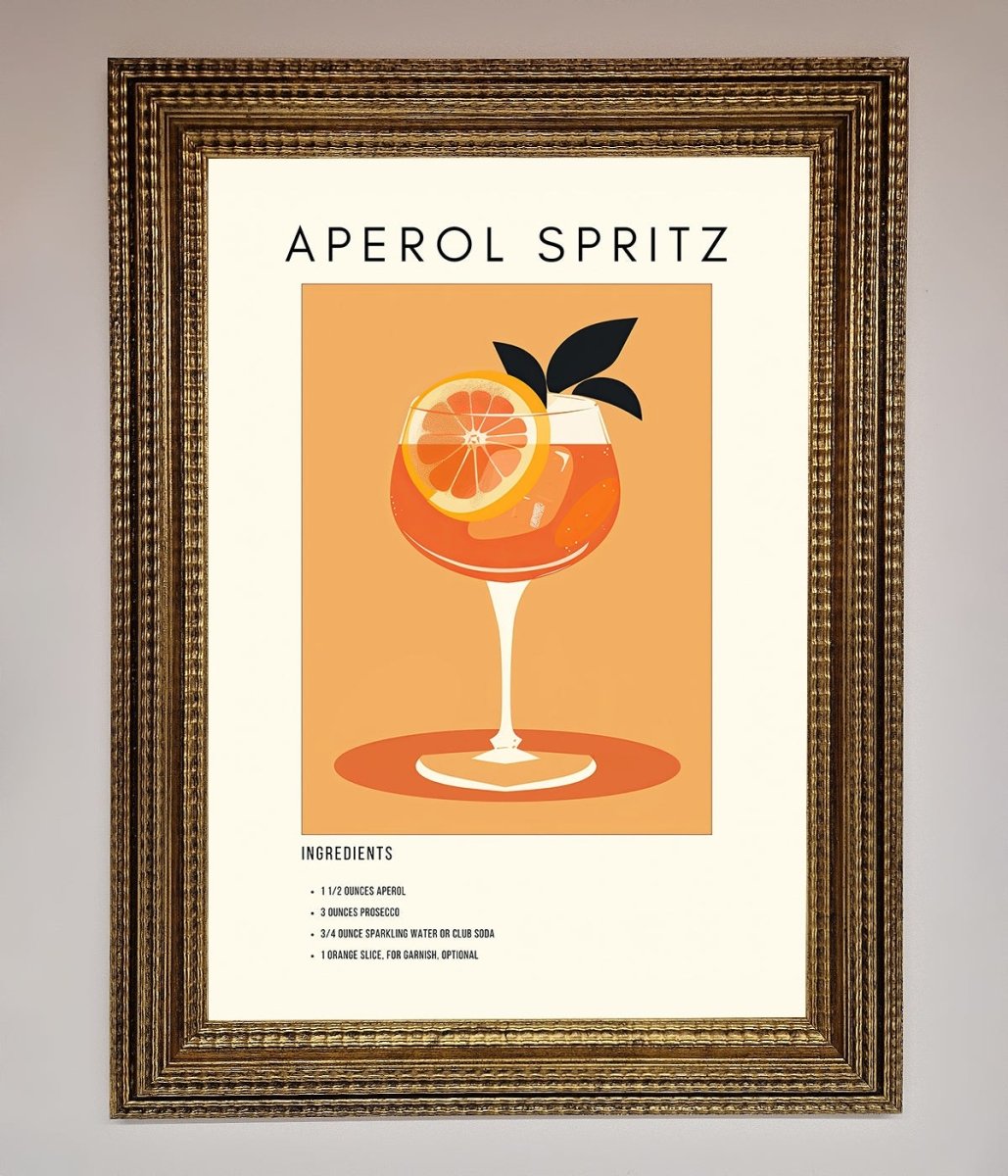 Aperol Spritz Cocktail Framed Print - Zestio