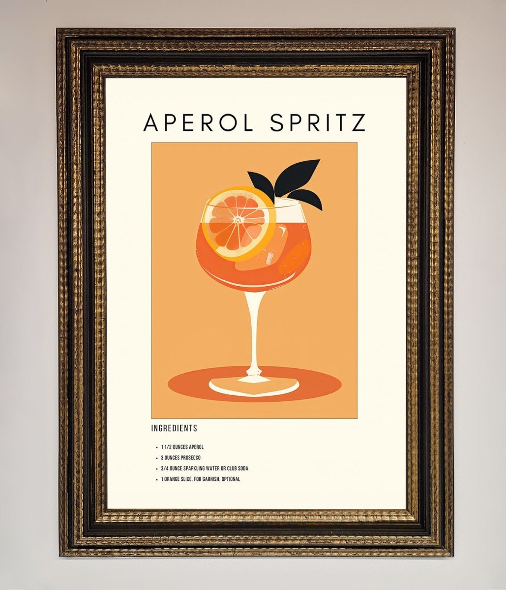 Aperol Spritz Cocktail Framed Print - Zestio