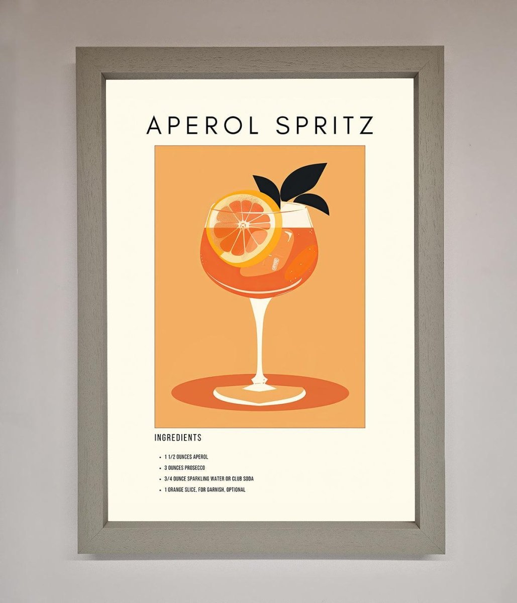 Aperol Spritz Cocktail Framed Print - Zestio