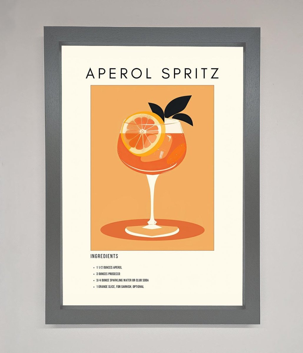 Aperol Spritz Cocktail Framed Print - Zestio
