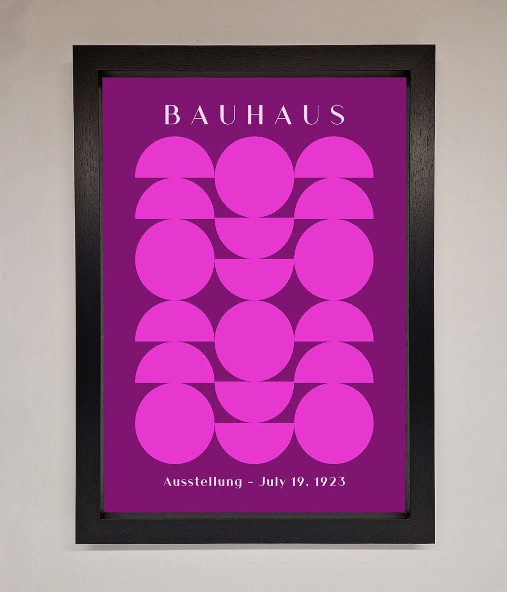 Bauhaus Pink And Purple Abstract Framed Print - Zestio