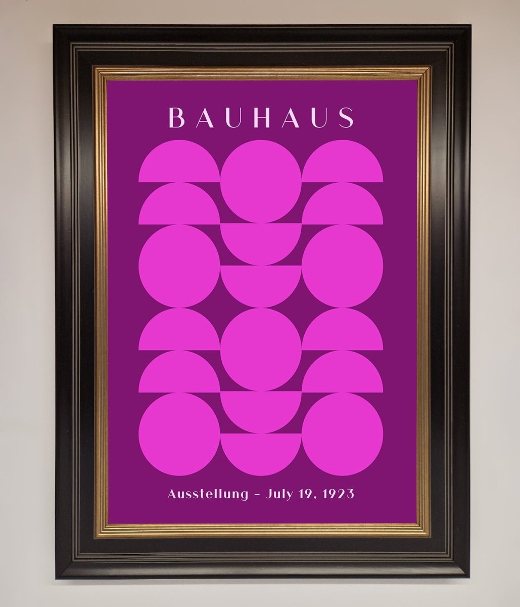 Bauhaus Pink And Purple Abstract Framed Print - Zestio