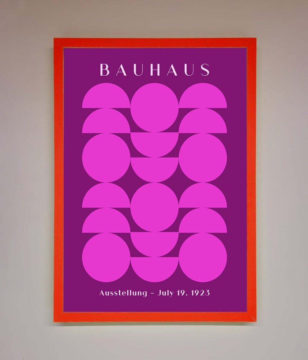 Bauhaus Pink And Purple Abstract Framed Print - Zestio