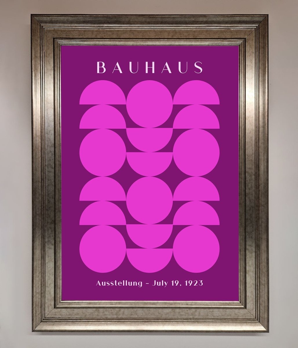 Bauhaus Pink And Purple Abstract Framed Print - Zestio
