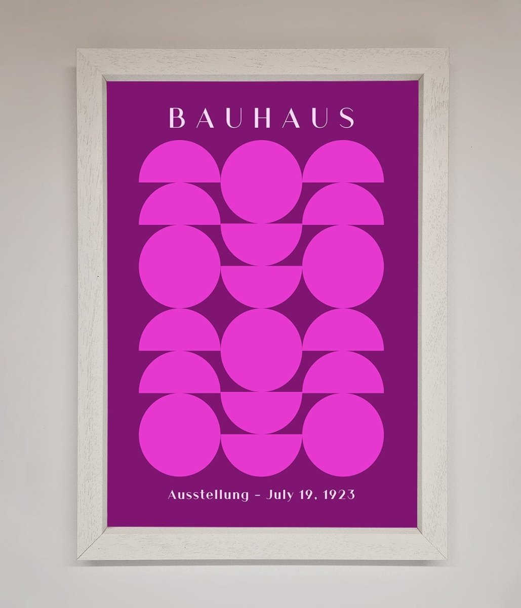 Bauhaus Pink And Purple Abstract Framed Print - Zestio