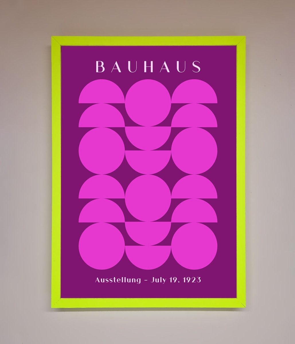 Bauhaus Pink And Purple Abstract Framed Print - Zestio