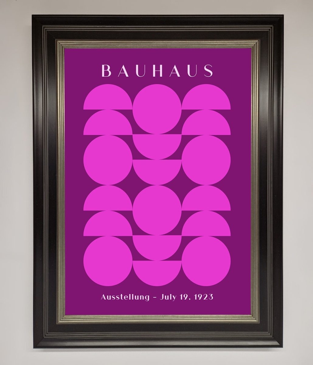 Bauhaus Pink And Purple Abstract Framed Print - Zestio
