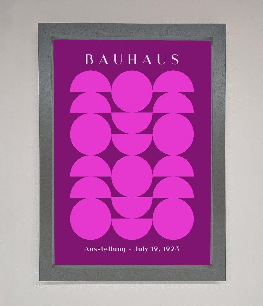 Bauhaus Pink And Purple Abstract Framed Print - Zestio
