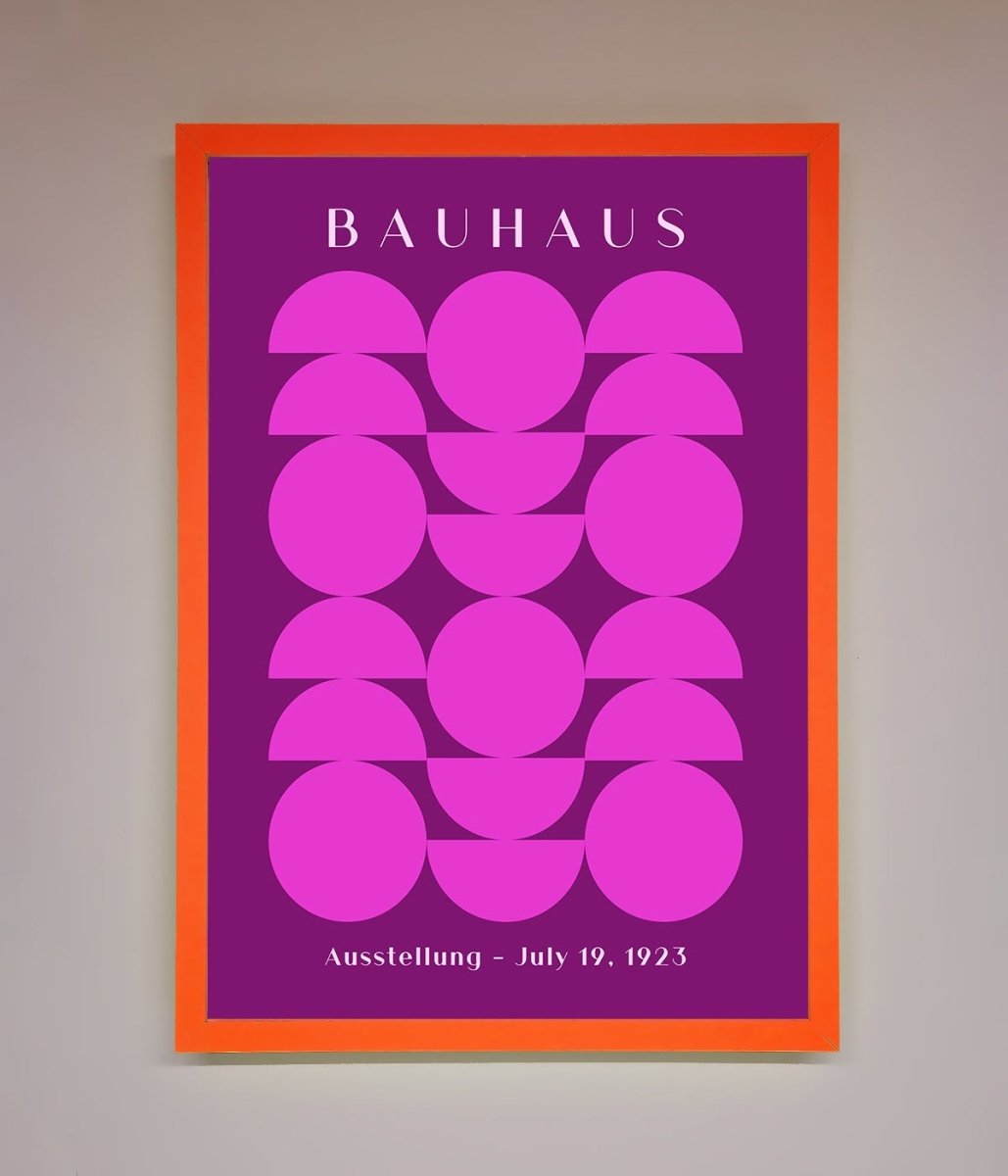 Bauhaus Pink And Purple Abstract Framed Print - Zestio