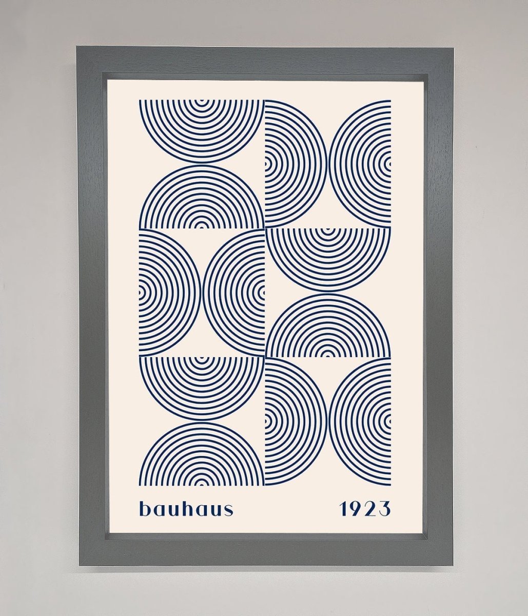 Bauhaus Print 1923 Navy Abstract Framed Poster - Zestio