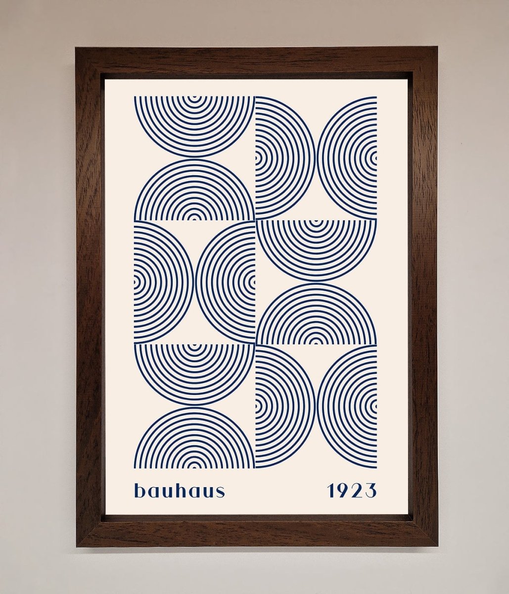 Bauhaus Print 1923 Navy Abstract Framed Poster - Zestio