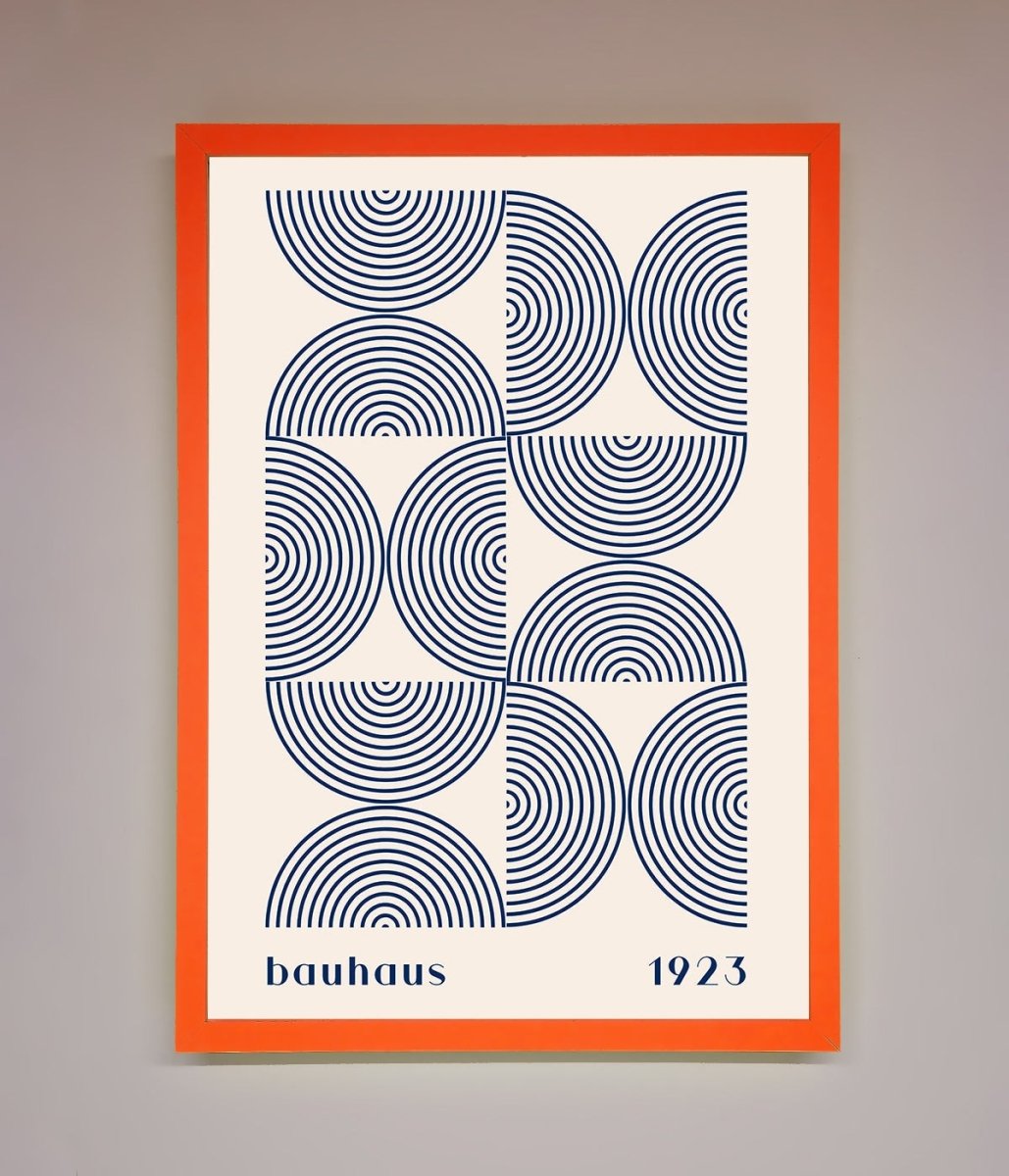 Bauhaus Print 1923 Navy Abstract Framed Poster - Zestio