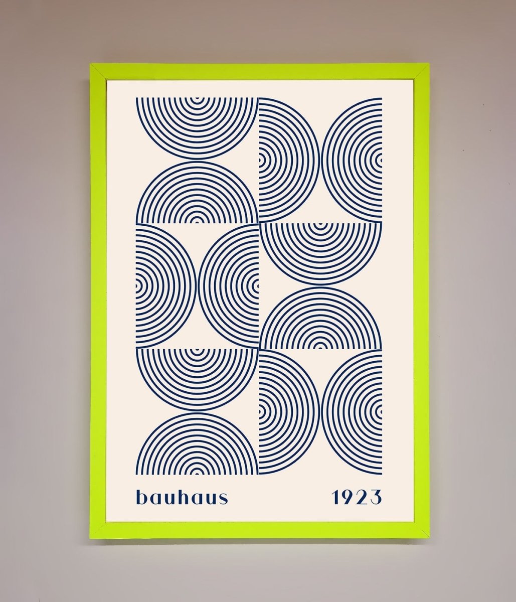 Bauhaus Print 1923 Navy Abstract Framed Poster - Zestio