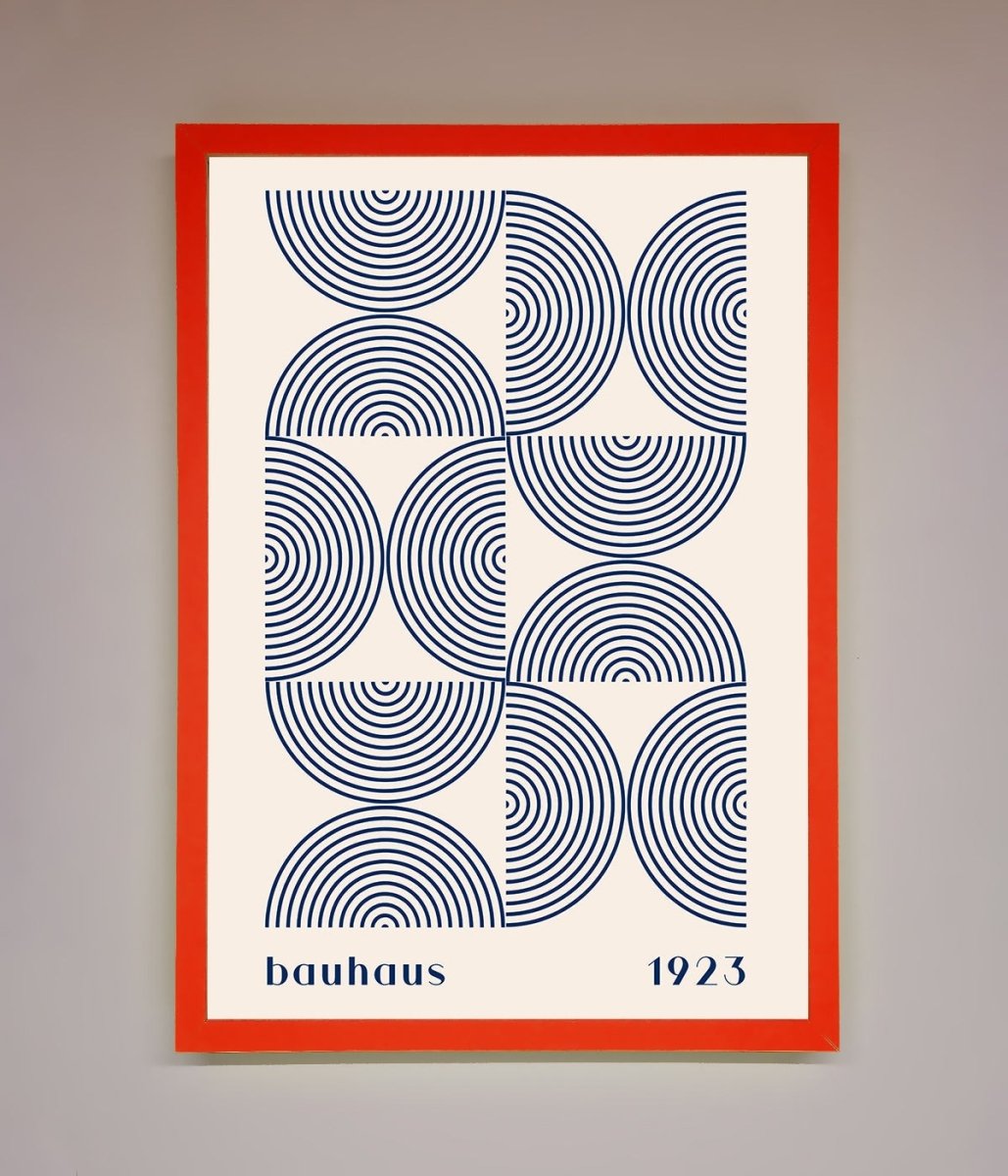 Bauhaus Print 1923 Navy Abstract Framed Poster - Zestio