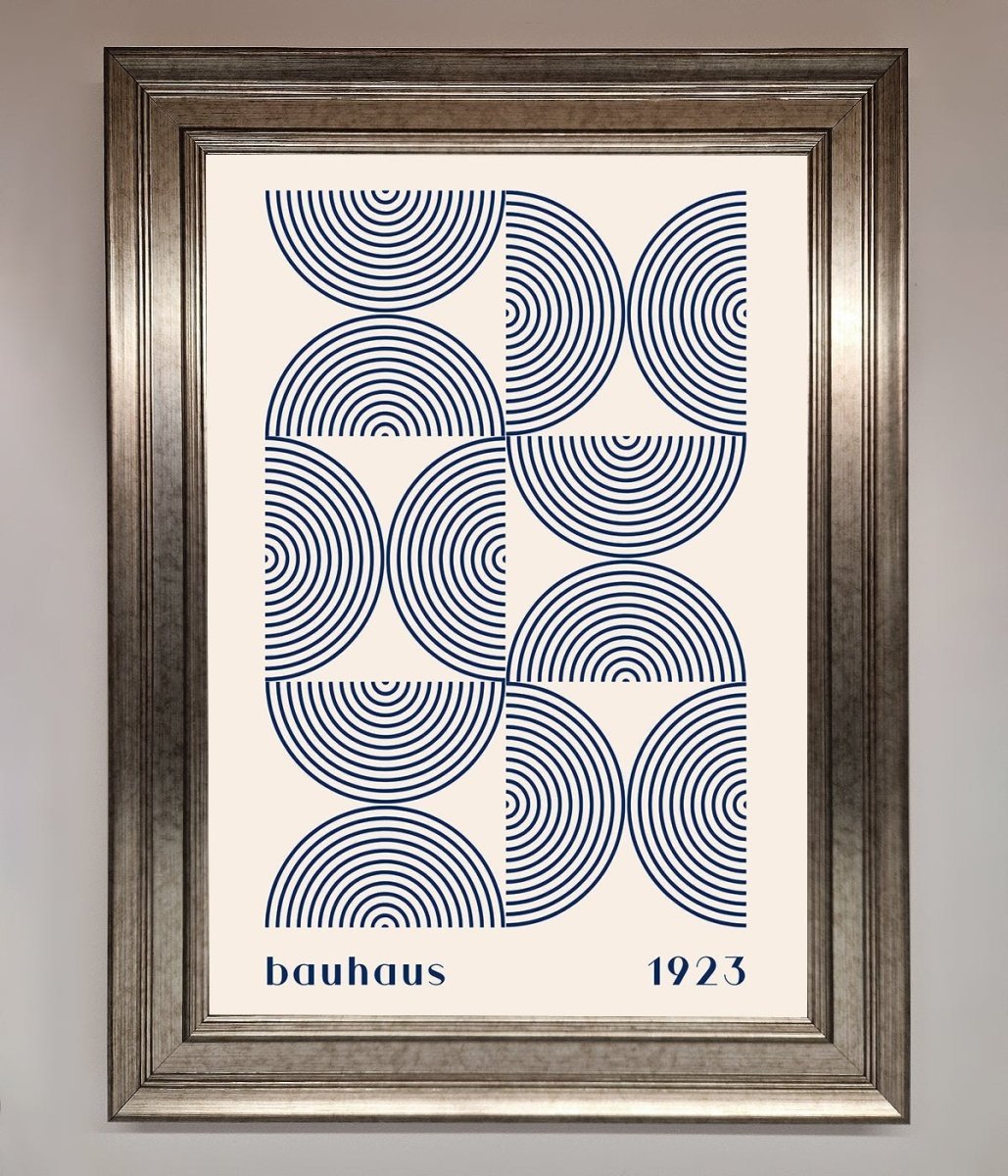 Bauhaus Print 1923 Navy Abstract Framed Poster - Zestio