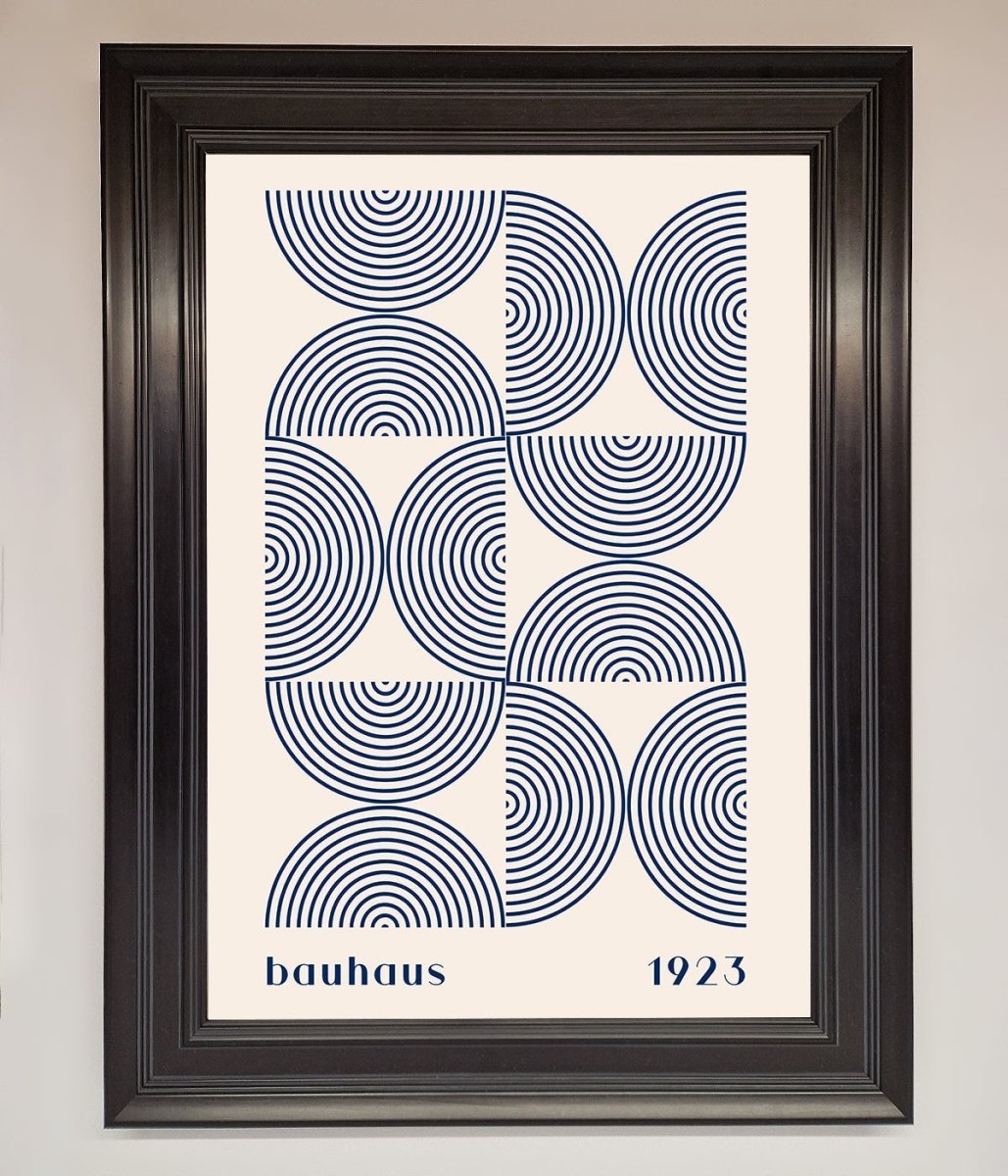 Bauhaus Print 1923 Navy Abstract Framed Poster - Zestio