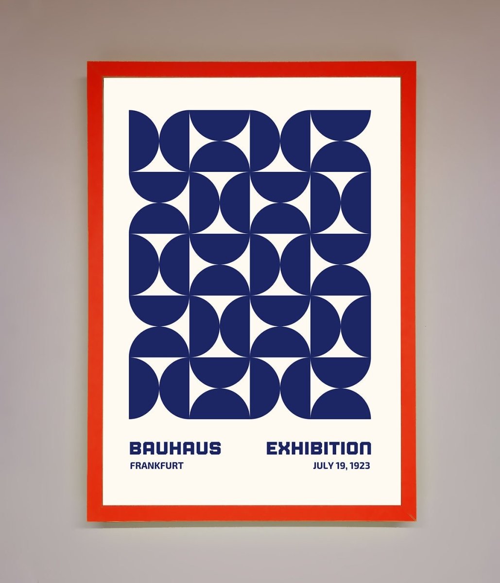 Bauhaus Print July 1923 Navy Blue Abstract Framed Wall Art - Zestio
