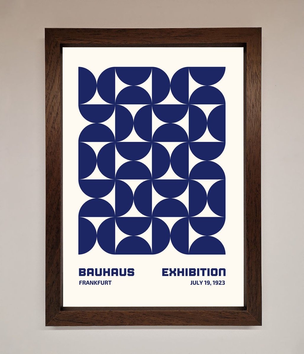 Bauhaus Print July 1923 Navy Blue Abstract Framed Wall Art - Zestio