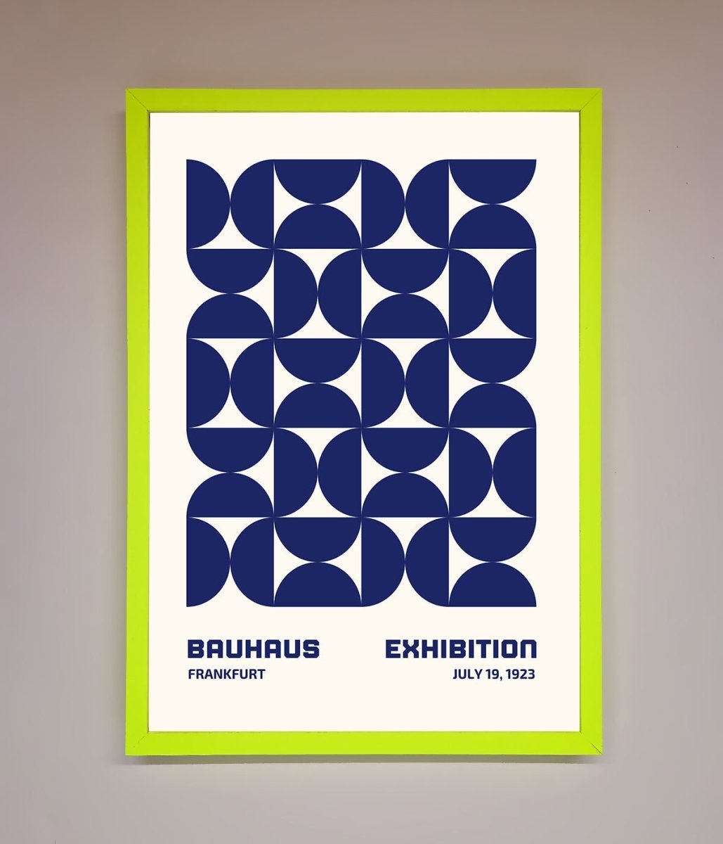Bauhaus Print July 1923 Navy Blue Abstract Framed Wall Art - Zestio