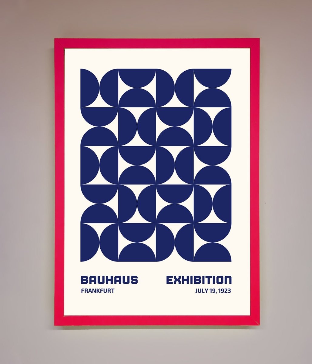 Bauhaus Print July 1923 Navy Blue Abstract Framed Wall Art - Zestio