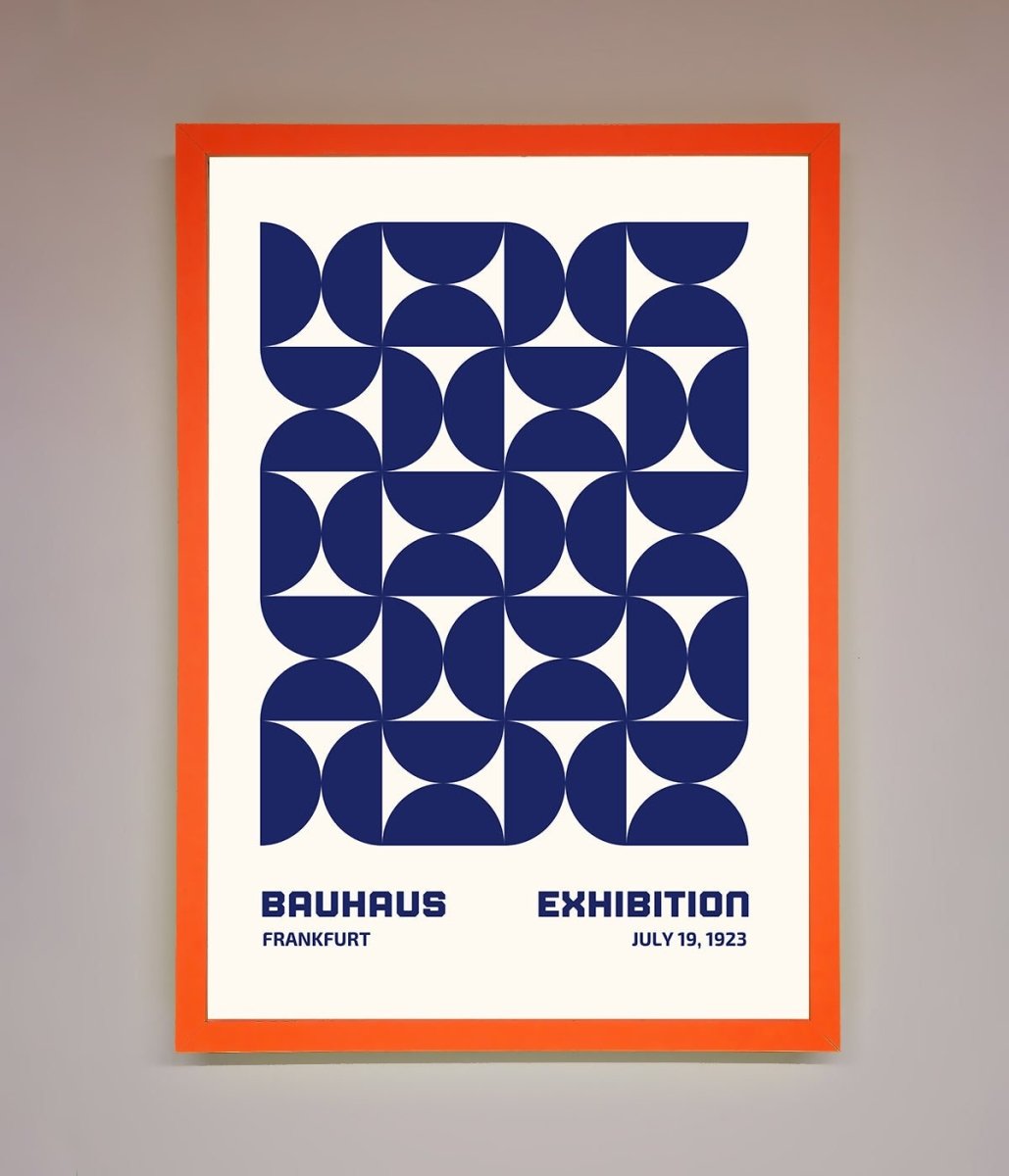 Bauhaus Print July 1923 Navy Blue Abstract Framed Wall Art - Zestio