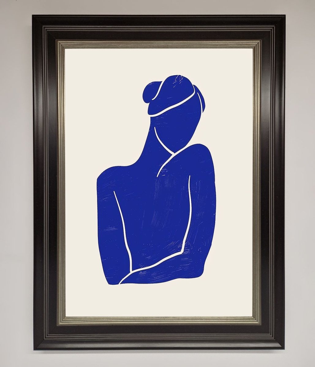 Blue Woman Matisse Style Framed Poster - Zestio