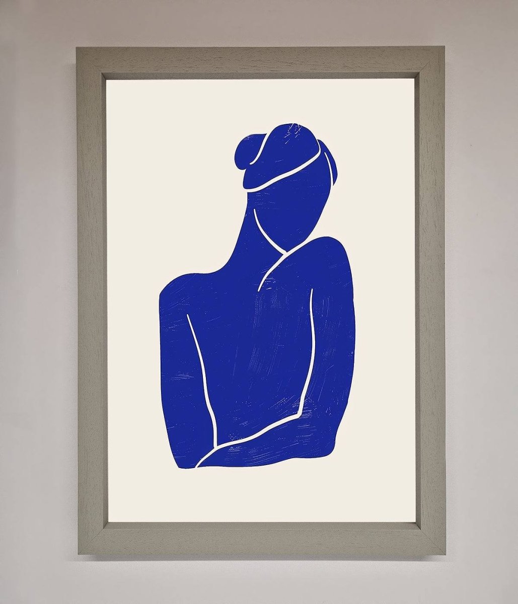 Blue Woman Matisse Style Framed Poster - Zestio