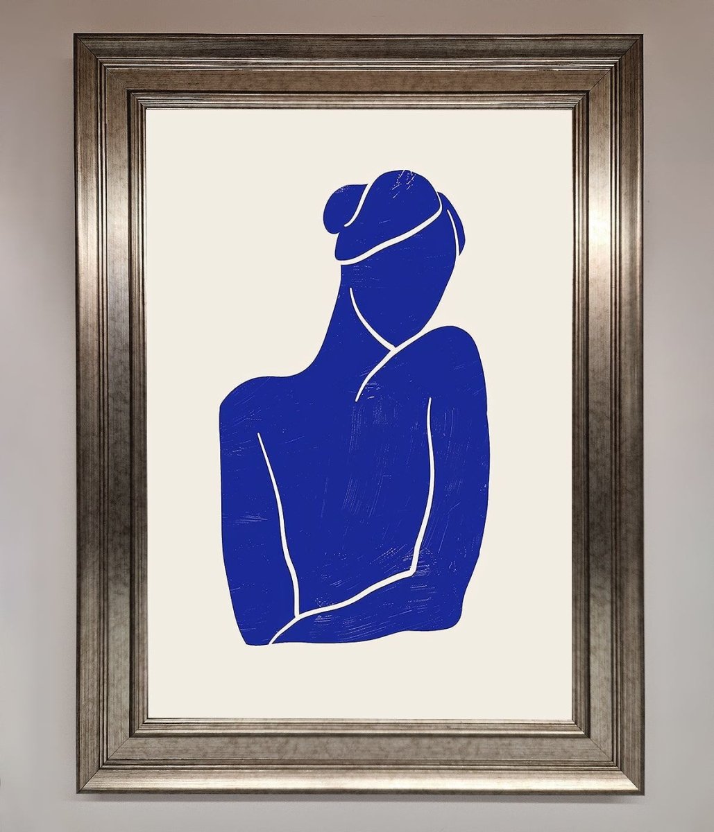 Blue Woman Matisse Style Framed Poster - Zestio