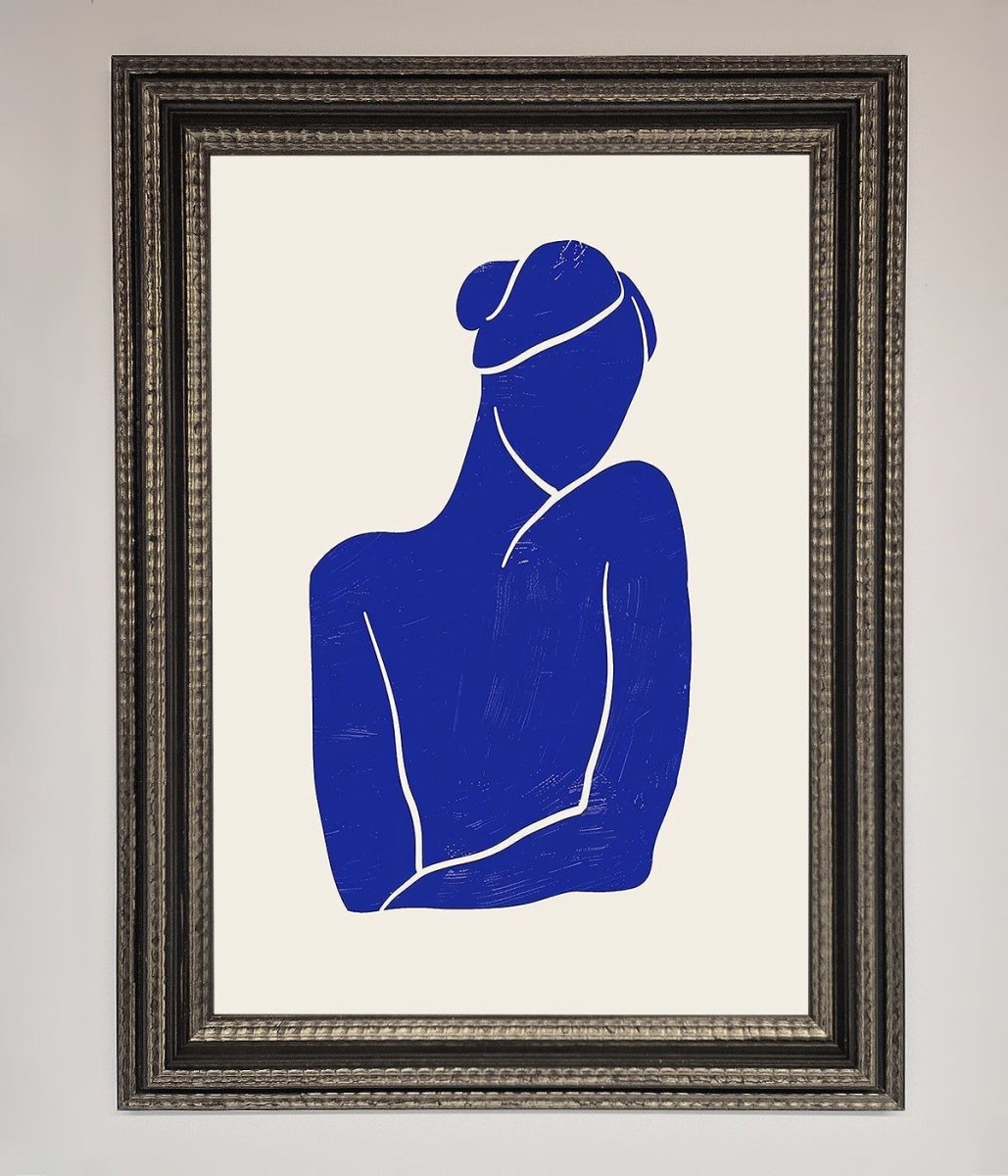 Blue Woman Matisse Style Framed Poster - Zestio