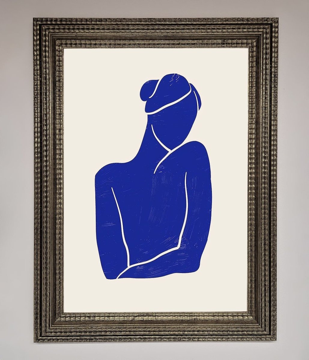 Blue Woman Matisse Style Framed Poster - Zestio