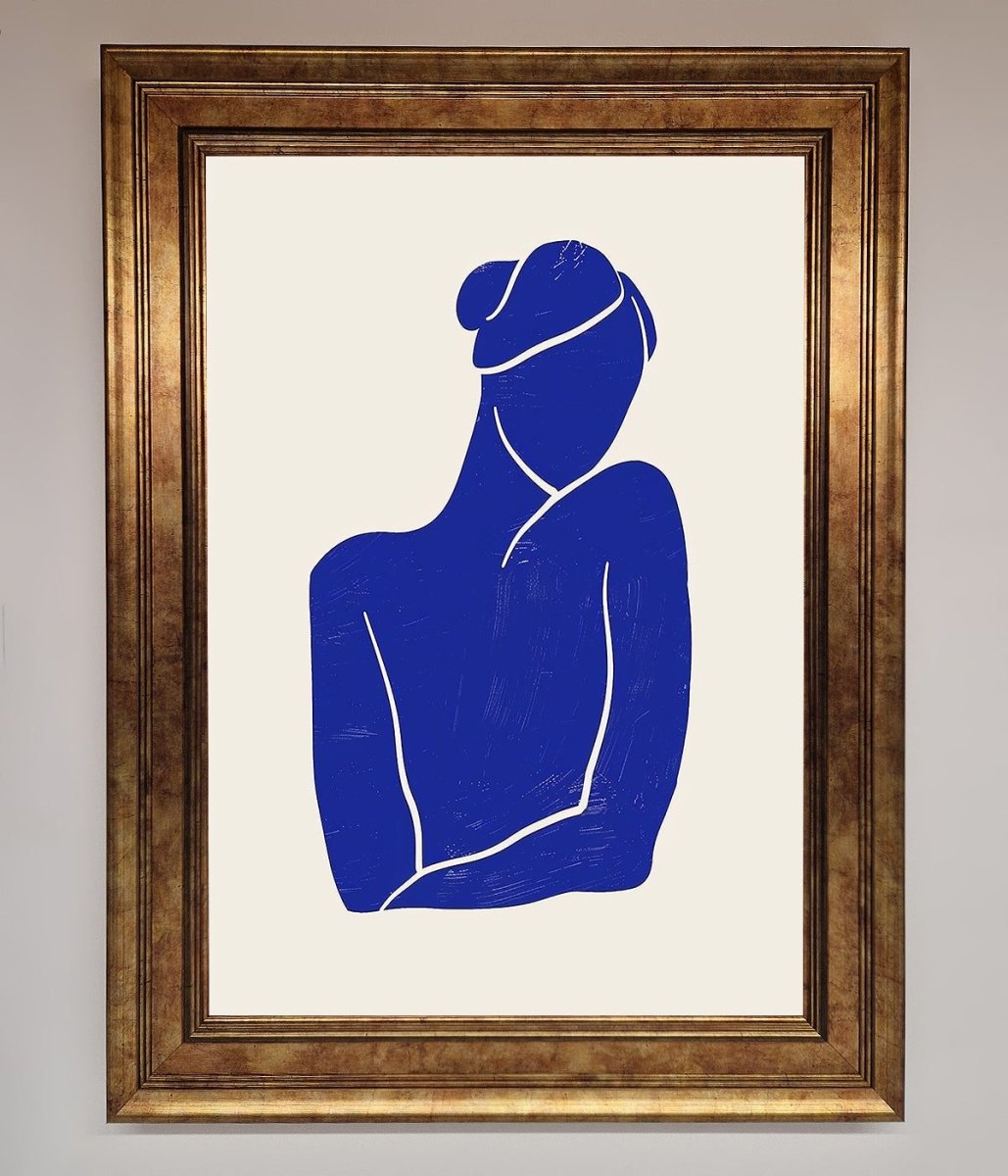 Blue Woman Matisse Style Framed Poster - Zestio