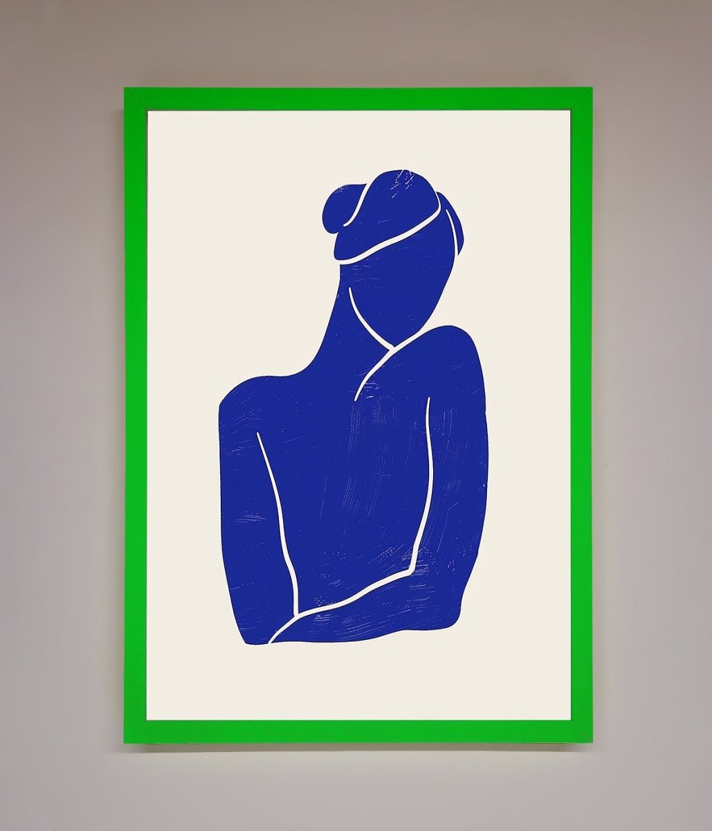 Blue Woman Matisse Style Framed Poster - Zestio