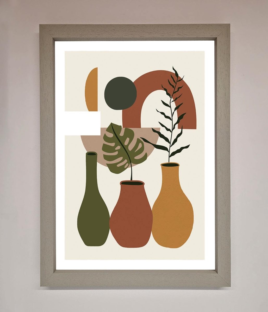 Bohemian Modern Vases And Plant Framed Poster - Zestio