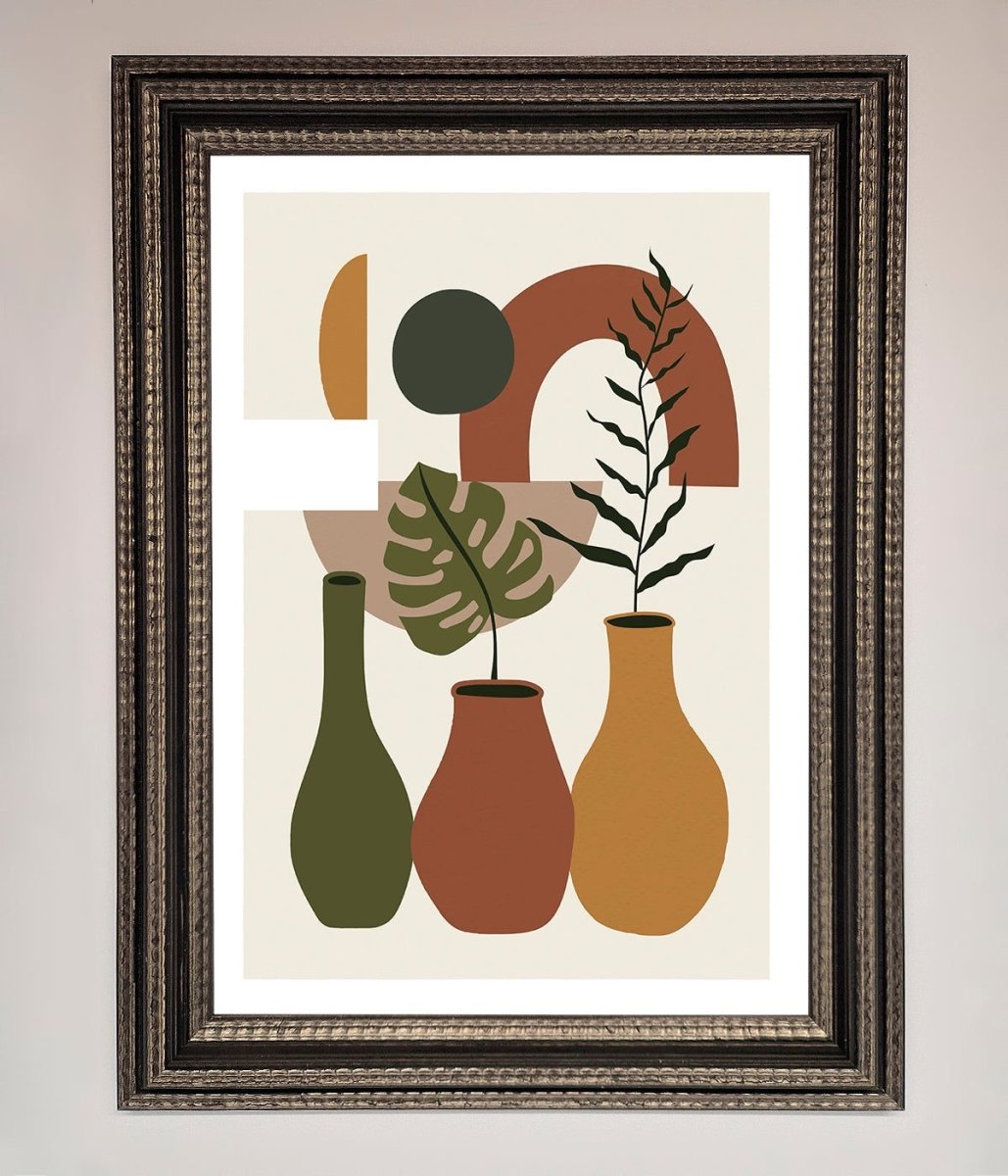 Bohemian Modern Vases And Plant Framed Poster - Zestio