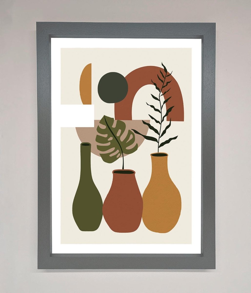 Bohemian Modern Vases And Plant Framed Poster - Zestio