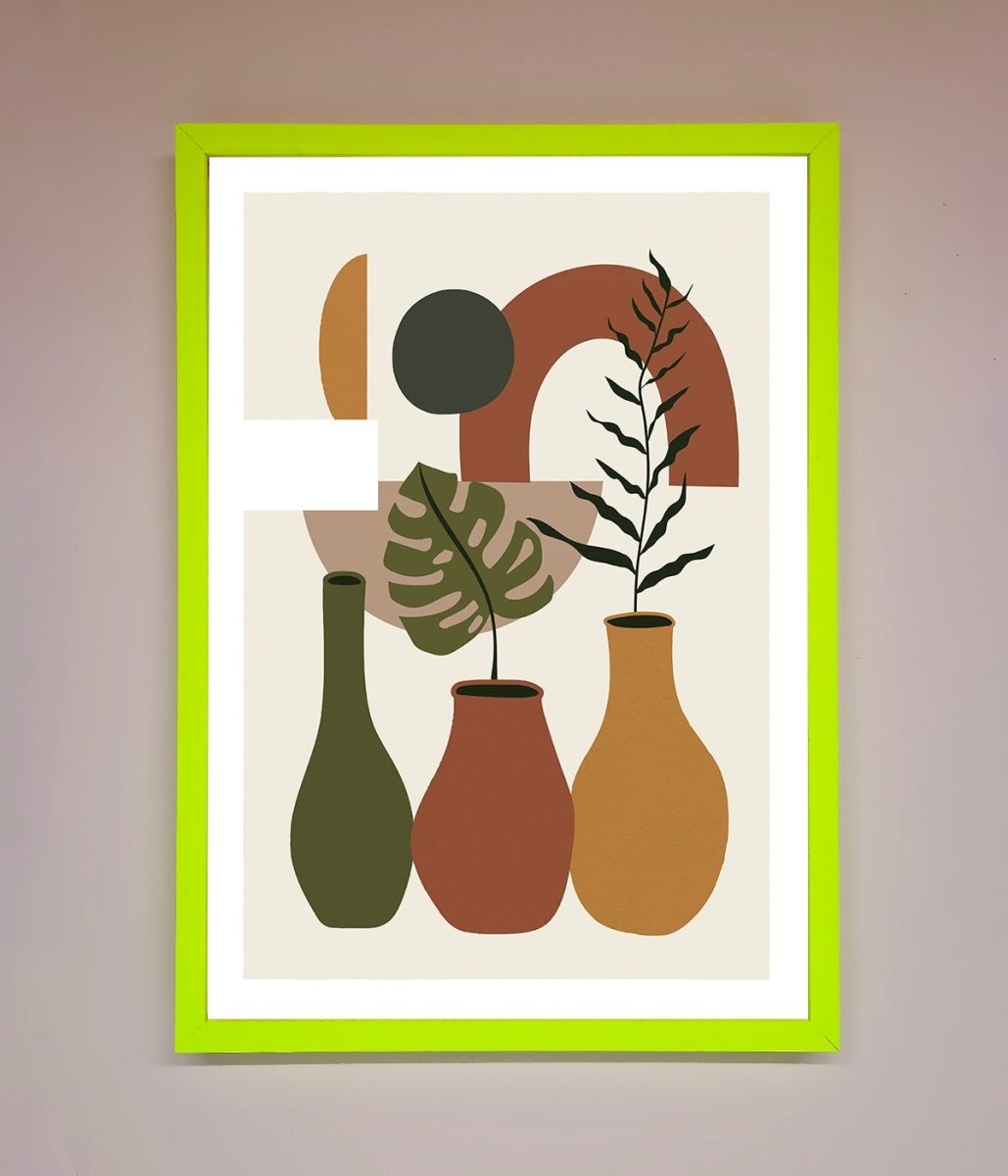 Bohemian Modern Vases And Plant Framed Poster - Zestio
