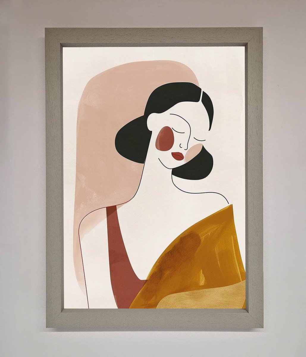 Browns Line Drawing Woman Framed Print - Zestio