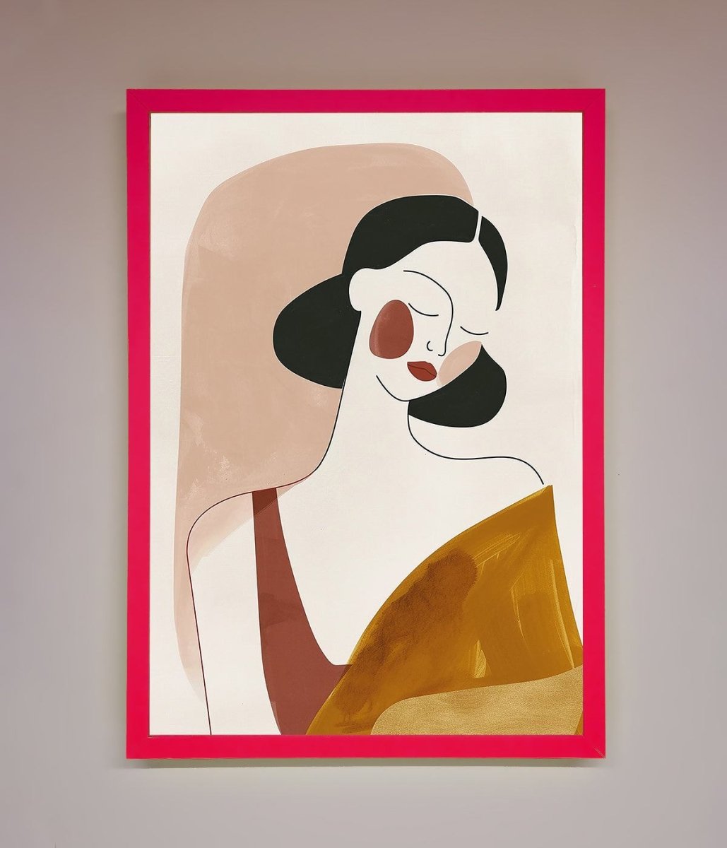 Browns Line Drawing Woman Framed Print - Zestio