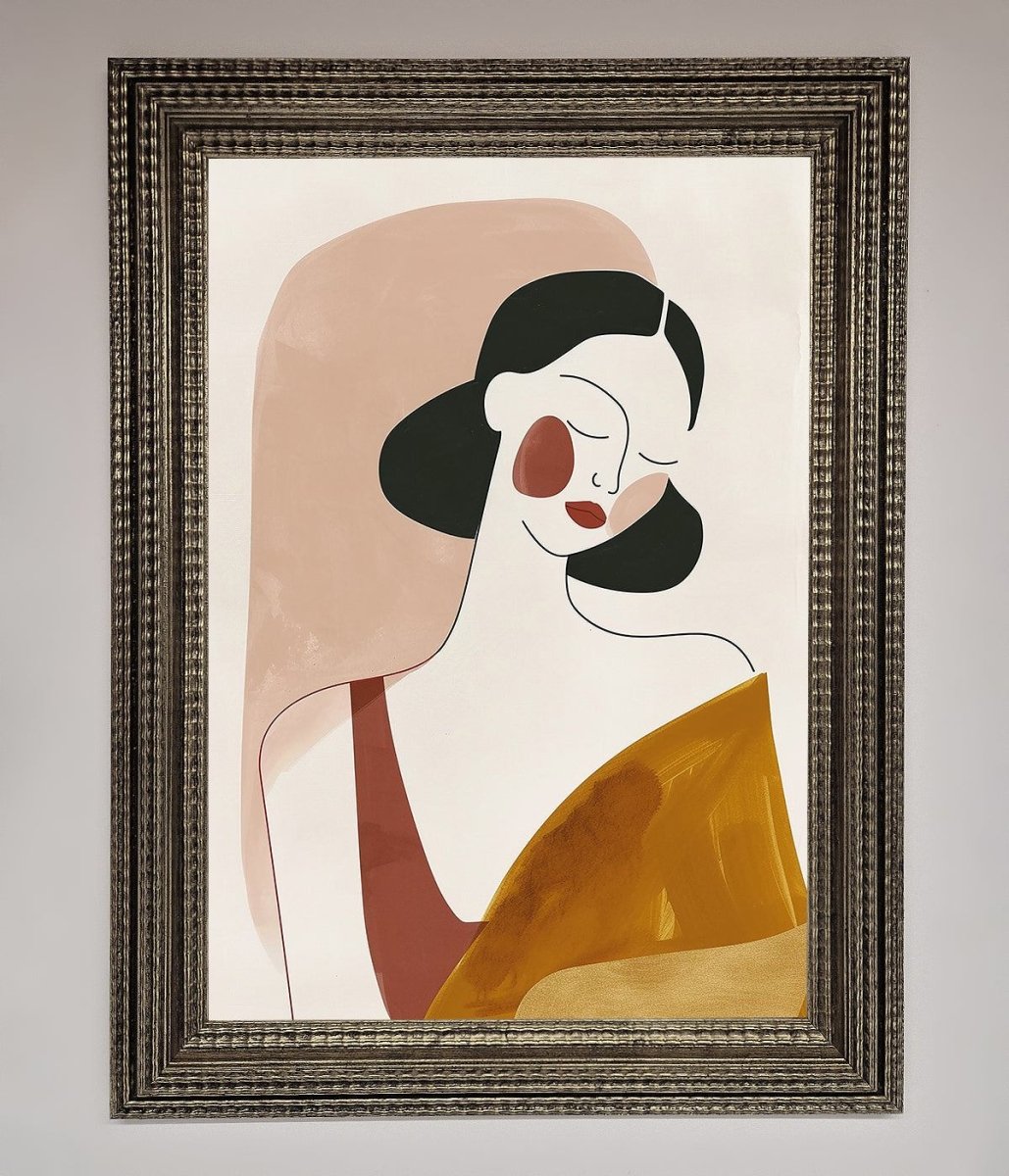 Browns Line Drawing Woman Framed Print - Zestio