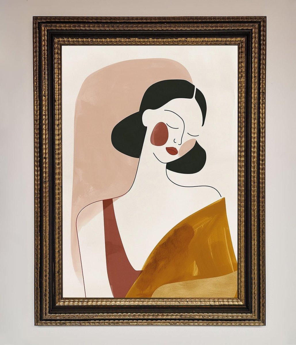 Browns Line Drawing Woman Framed Print - Zestio