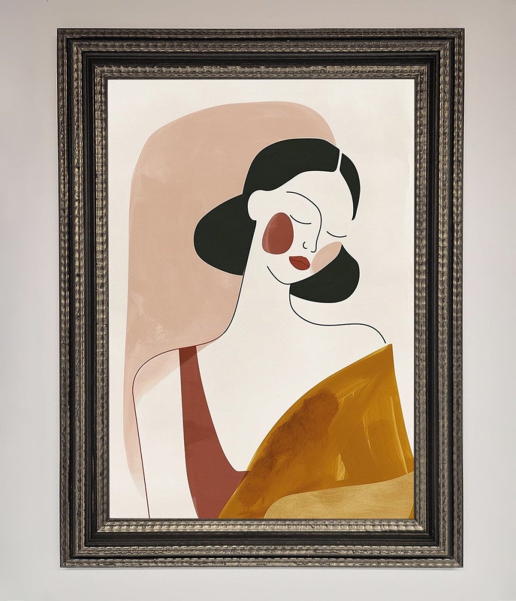 Browns Line Drawing Woman Framed Print - Zestio